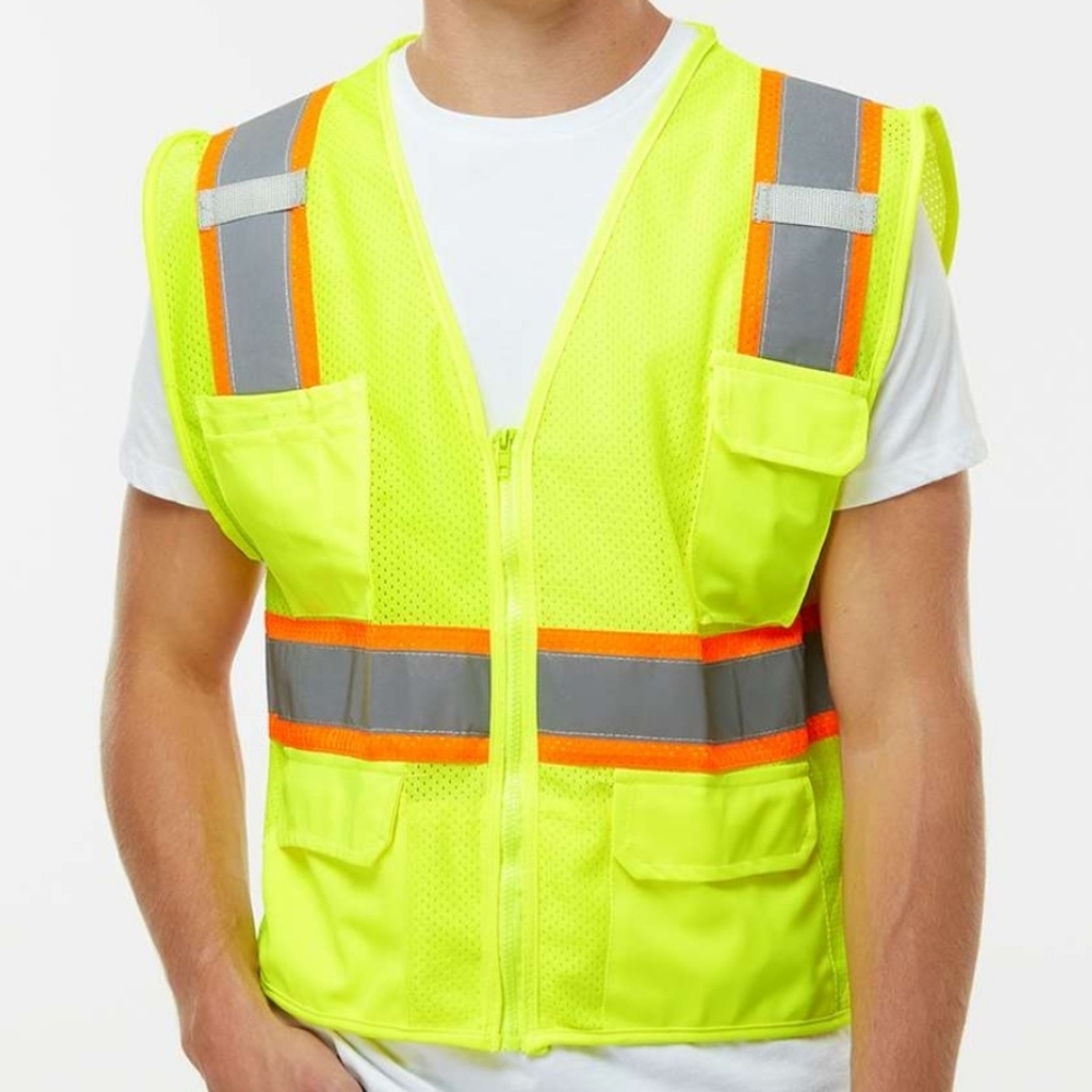 Kishigo Men - Ultra-cool Multi-pocket Vest Safety Full Zip